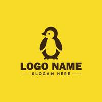 pingüino logo y icono limpiar plano moderno minimalista negocio y lujo marca logo diseño editable vector