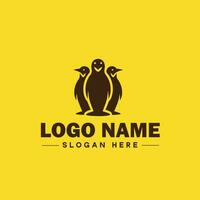 penguin logo and icon clean flat modern minimalist business and luxury brand logo design editable vector