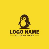 pingüino logo y icono limpiar plano moderno minimalista negocio y lujo marca logo diseño editable vector