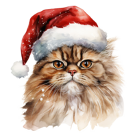 AI generated Persian Cat Wearing a Santa Hat. AI generated image png