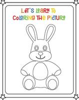 vector coloring image of rabbit doll