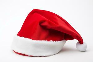 AI generated Santa clause hat on white background photo