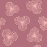 Flower seamless pattern, lineart pattern vector