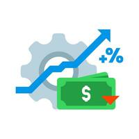 optimization. reduce costs and increase profitability concept illustration flat design vector. simple modern graphic element for landing page, infographic, icon vector