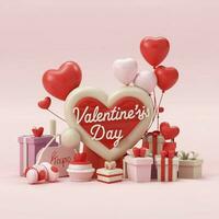 AI generated Valentine's Day love design background Ai generated photo