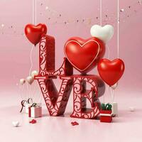 AI generated Valentine's Day love design background Ai generated photo