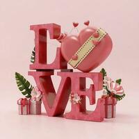 AI generated Valentine's Day love design background Ai generated photo