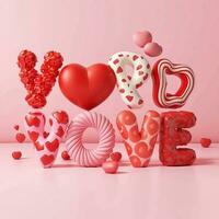 AI generated Valentine's Day love design background Ai generated photo