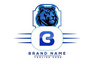 CB Tiger logo Blue Design. Vector logo design for business.