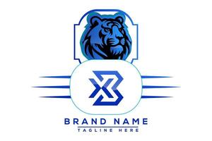 BX Tiger logo Blue Design. Vector logo design for business.