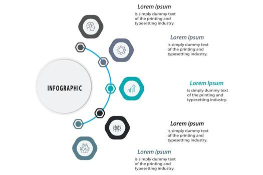 Business data visualization. Process chart. Abstract elements of graph, diagram with 5 steps, options, parts or processes. Vector business template for presentation