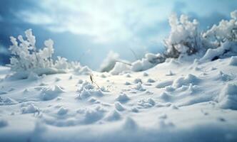 AI generated Winter background of snow and frost with free space for your decoration photo