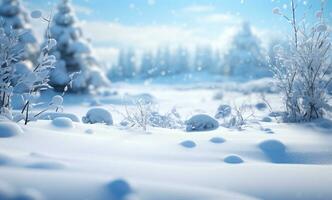 AI generated Winter background of snow and frost with free space for your decoration photo