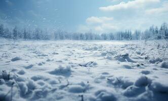 AI generated Winter background of snow and frost with free space for your decoration photo