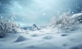 AI generated Winter background of snow and frost with free space for your decoration photo