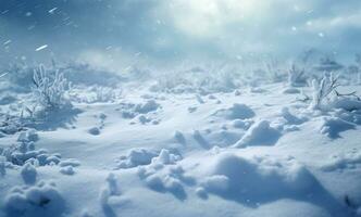 AI generated Winter background of snow and frost with free space for your decoration photo