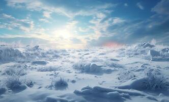 AI generated Winter background of snow and frost with free space for your decoration photo