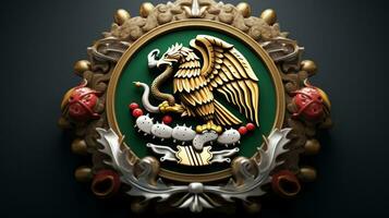 AI generated 3D Render Of Mexico Emblem photo