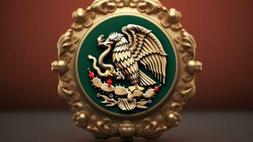 AI generated 3D Render Of Mexico Emblem photo