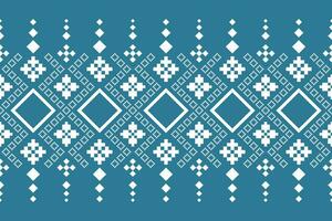 Indigo navy blue geometric traditional ethnic pattern Ikat seamless pattern border abstract design for fabric print cloth dress carpet curtains and sarong Aztec African Indian Indonesian vector