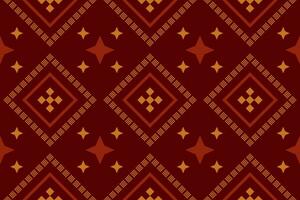 Red traditional ethnic pattern paisley flower Ikat background abstract Aztec African Indonesian Indian seamless pattern for fabric print cloth dress carpet curtains and sarong vector