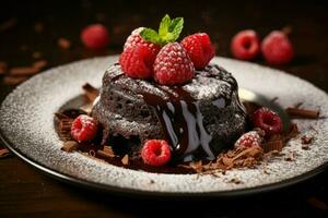 AI generated Gooey Lava cake. Generate ai photo