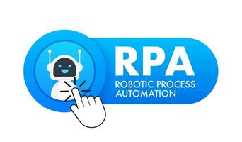 RPA Robotic process automation innovation. Robots and ai. Artificial Intelligence. Chat bot. Vector stock illustration