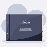 Vector illustration menu book with old paper effects and color papaer