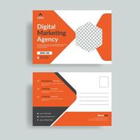 Modern post card design template vector