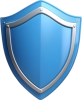 AI generated a blue shield with transparent background png