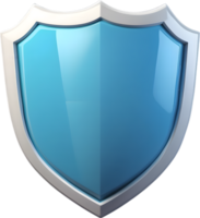 AI generated a blue shield with transparent background png