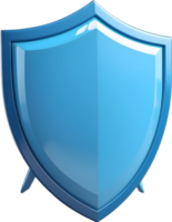 AI generated a blue shield with transparent background png