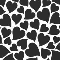 Black Heart Decoration Pattern Background Vector Illustration