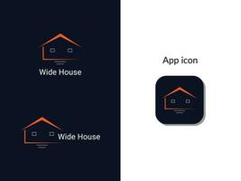 Wide House logo design vector