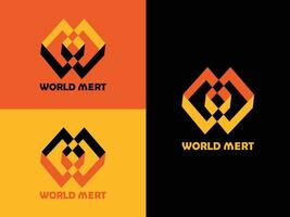 World Meat logo design icon WM vector