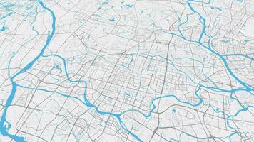 ligero gris azul Foshan mapa antecedentes bucle. hilado alrededor China ciudad aire imágenes. sin costura panorama giratorio terminado céntrico fondo. video