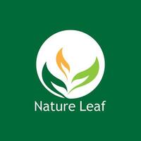 Green Leaf Nature Plant Conceptual Symbol Vector Illustration