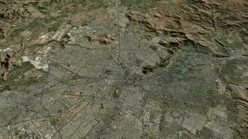 satélite santiago mapa antecedentes bucle. hilado alrededor Chile ciudad aire imágenes. sin costura panorama giratorio terminado céntrico fondo. video