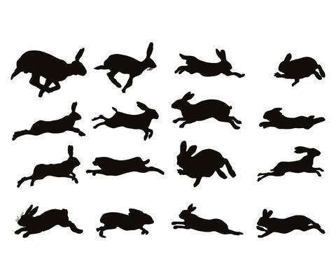 Rabbit running, Bunny Bundle, Easter bunny shape, Rabbit Cricut, Rabbit Clipart, Rabbit Cut Files
