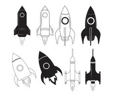 Rocket, Rocket Vector Bundle, Spaceship, Rocket Clipart, Mid Century Vintage Rockets, Rocket Ship, Space Shuttle