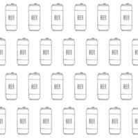 Vector seamless pattern of hand drawn beer can