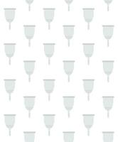 Vector seamless pattern of flat menstrual cup
