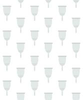 Vector seamless pattern of flat menstrual cup