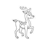 Vector hand drawn outline deer