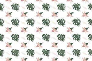 set of cheese plant Monstera leaves arrange as seamless pattern background vector