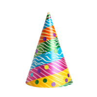 ai généré coloré anniversaire fête chapeau isolé coupé sur transparent Contexte png