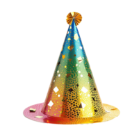 AI generated Colorful Birthday Party Hat Isolated Cutout on Transparent Background png