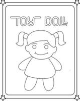 vector coloring image of toy doll