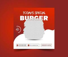 Today special burger social media template vector