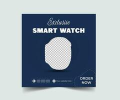 Smart watch social media post template vector